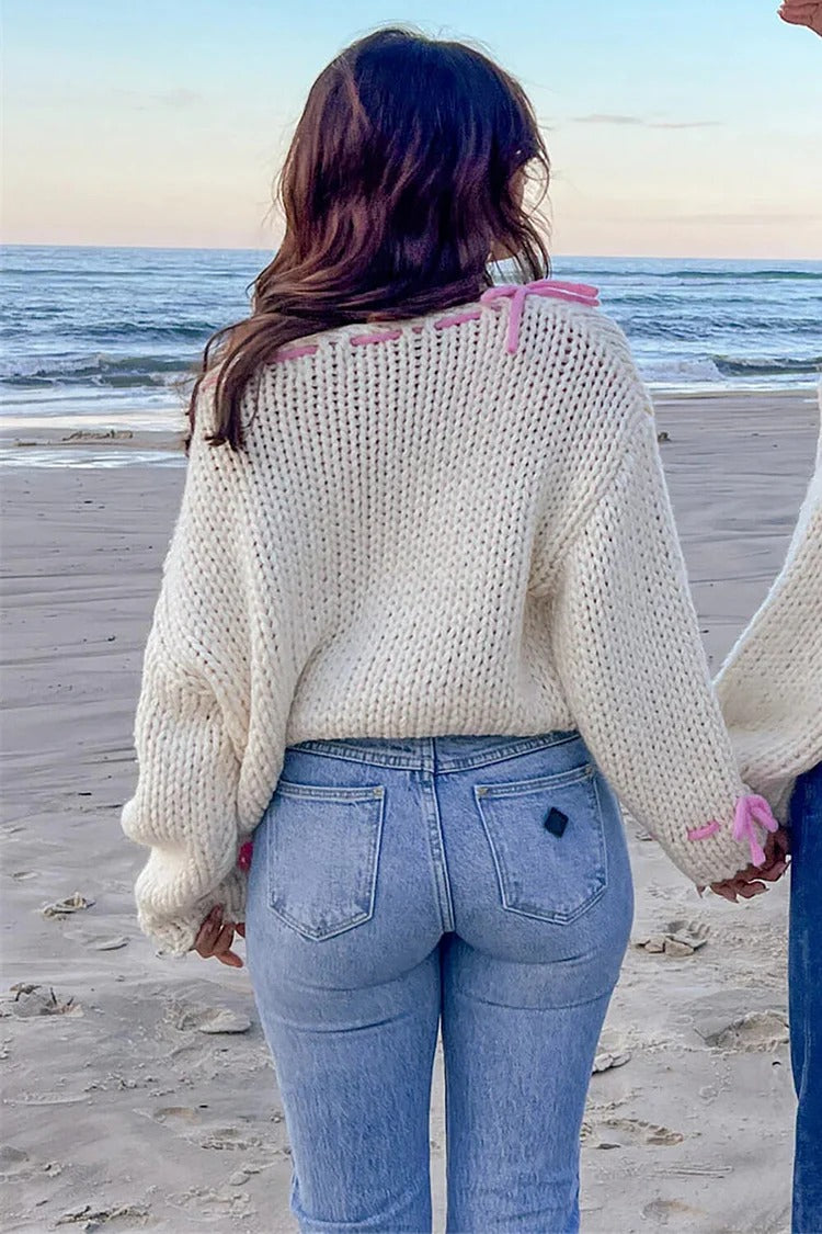 Tie-Up Knit Sweater