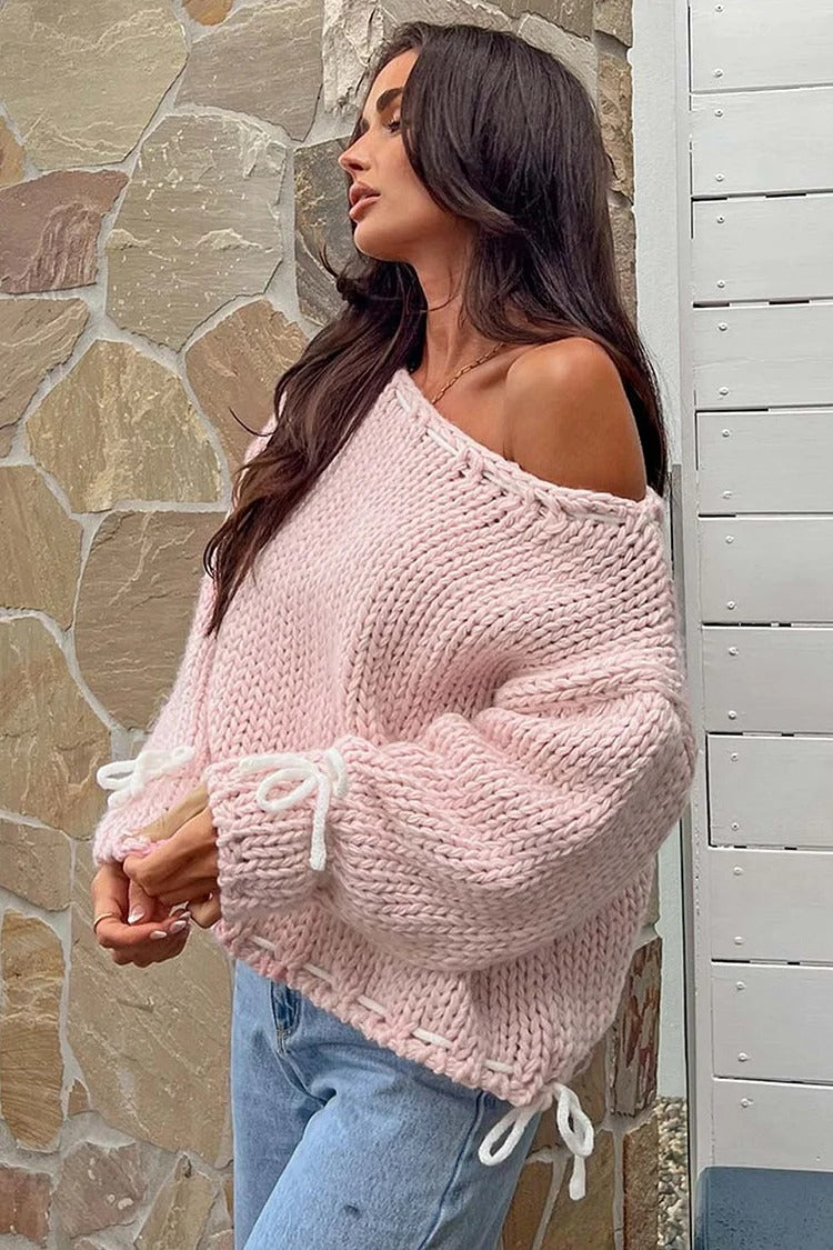 Tie-Up Knit Sweater