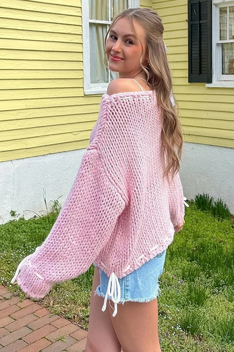 Tie-Up Knit Sweater