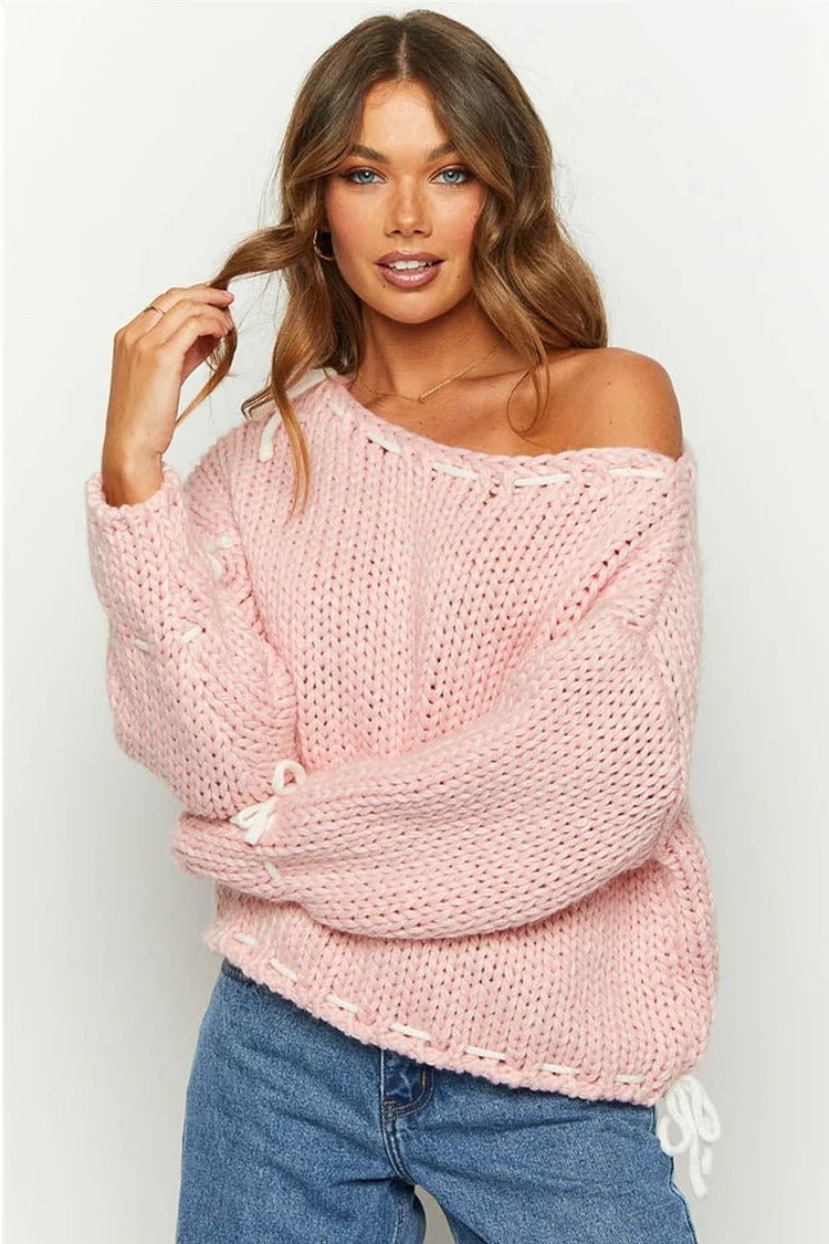 Tie-Up Knit Sweater