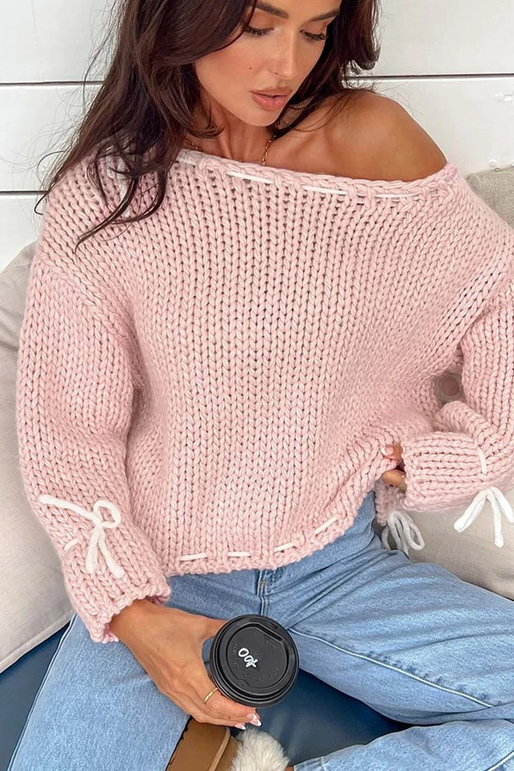 Tie-Up Knit Sweater